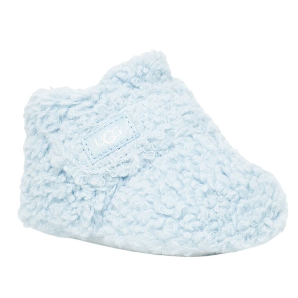 UGG Infant Bixbee Booties US 4-5 M Blue Vegan Fur Hook and Loop NIB